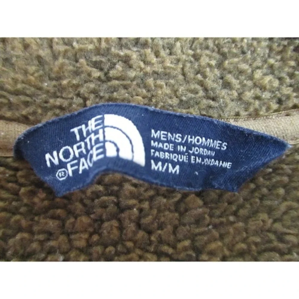 North Face Sweater Mens Medium Brown 1/4‎ Zip Fleece Outdoors Hiking Pullover M